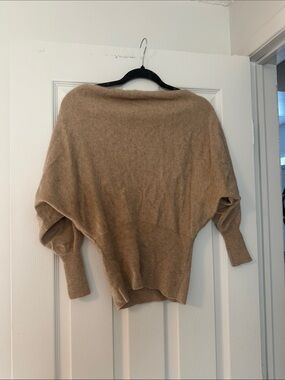 Eileen Fisher Camel Dolman V-Neck Sweater
